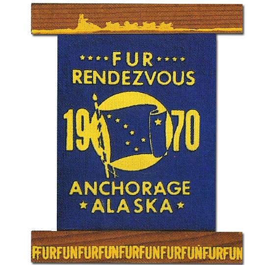 Small Pin 1983 Fur Rondy Logo Alaska Caribou Rendezvous Anchorage 
