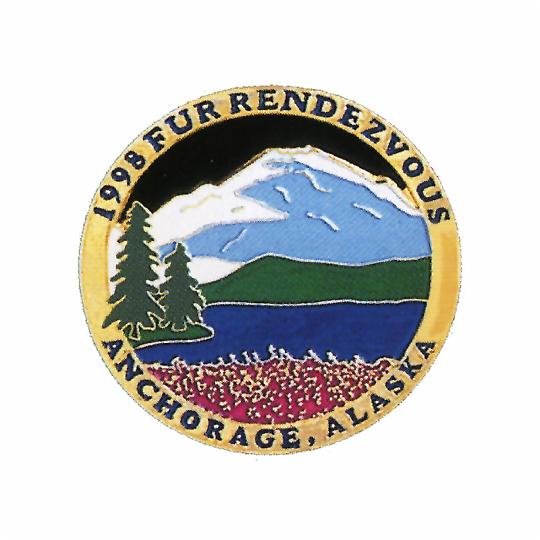 Mountians 1998 Anchorage Alaska Fur Rondy Rendezvous Collectors Lapel Pin 